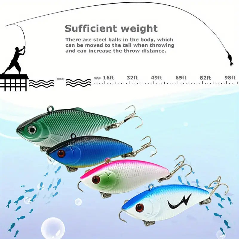 30pcs Mixed Color PP Fishing Lures Crankbaits Kit T208385