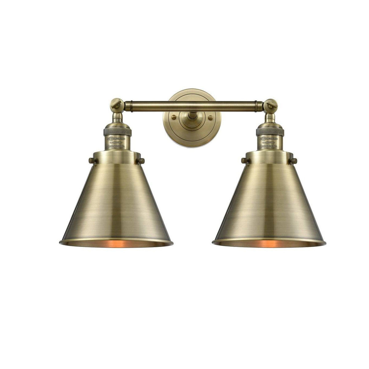2 Light Antique Brass B4861