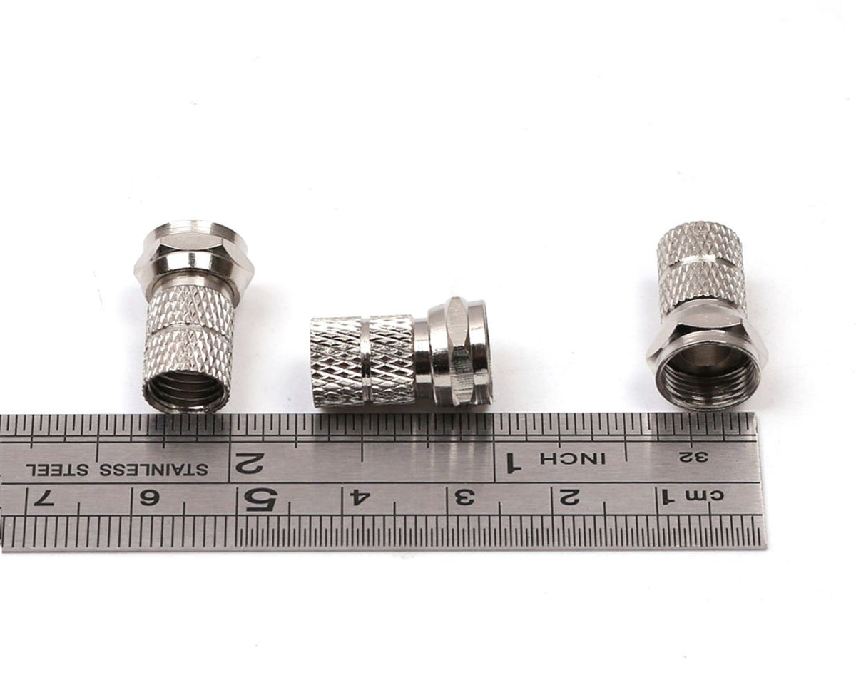 RG6 F-Type Twist-On Coaxial Cable Connector 6PCS Silver V2668