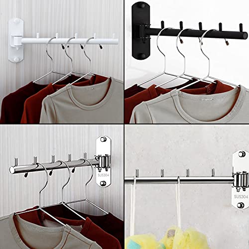 Gray Stainless Steel Folding Wall Mounted Clothes Hanger Rack with Swing Arm R648