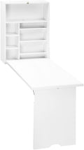 White Wall Mounted Desk with Storage Area K40769