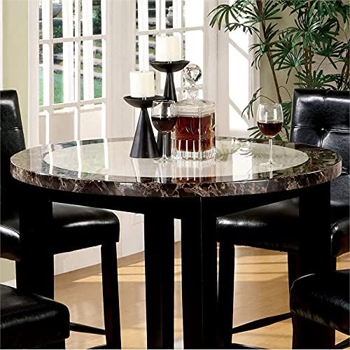 Wood Round Counter Height Table in Black D212