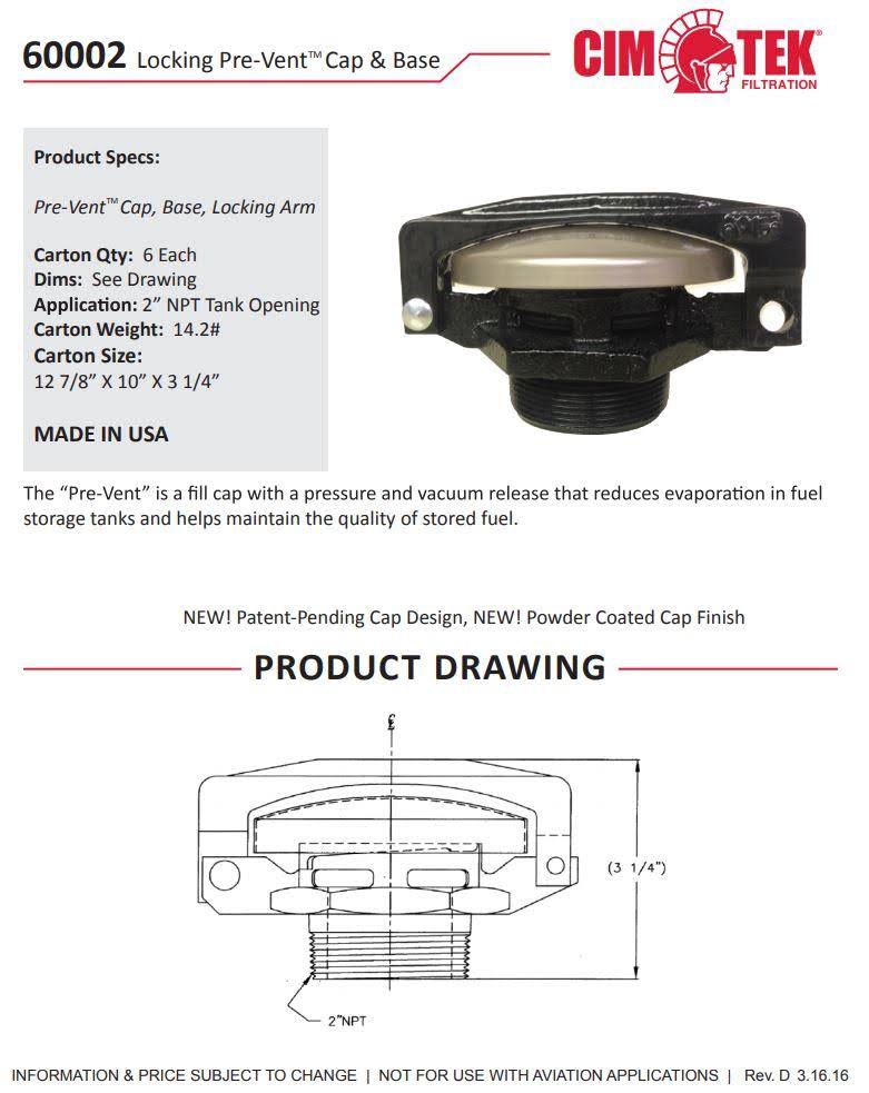 Locking Pre Vent Cap D43979