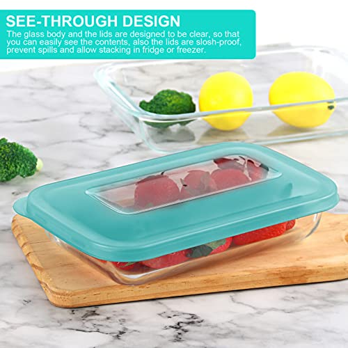 8-Pieces Rectangular Glass Baking Dish Set with Lids Y92386