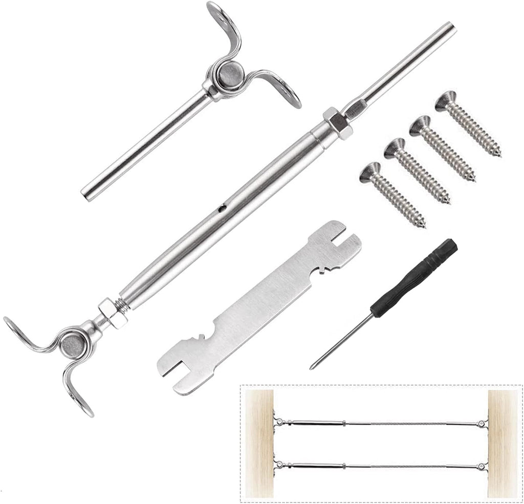 12 Pairs T316 Stainless Steel Adjustable Angle Cable Railing Hardware Kit R17937