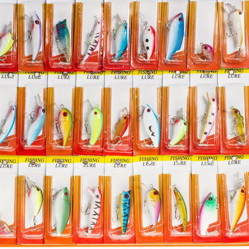 30pcs Mixed Color PP Fishing Lures Crankbaits Kit T208385