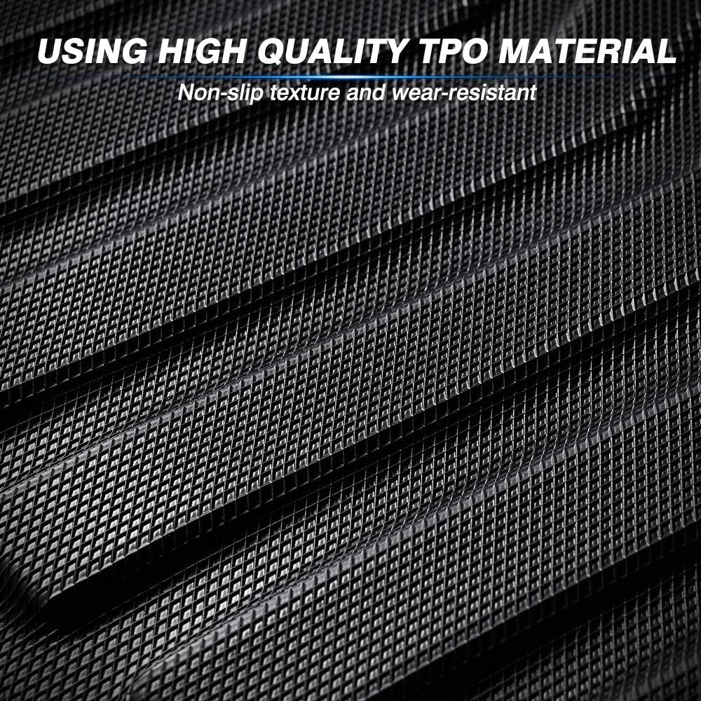 Custom Fit All Weather Floor Mats 1st & 2nd Row Black Non-Slip R6210