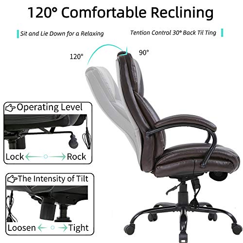 PU Leather Ergonomic High Back Office Chair with Massage Lumbar Support I503350