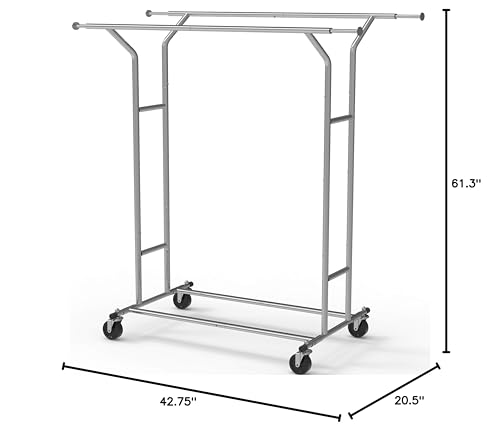 Chrome Double Rail Garment Rack D572