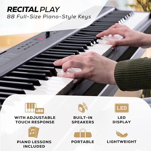 88 Key Keyboard Piano with 480 Sounds, Speakers, USB MIDI, Carry-Bag, Stand, Headphones, Pedal O307067