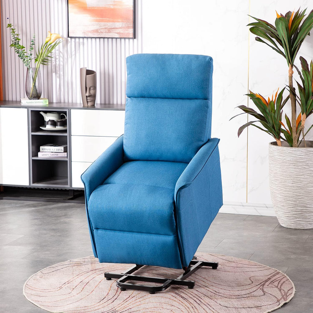 Light Camel Fabric Power Lift Recliner Chair with Massage and Heat G80844