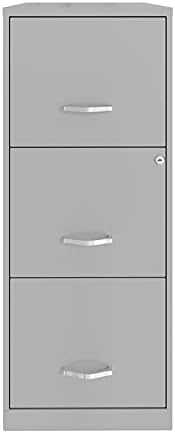 3 Drawer Vertical Metal File Cabinet with Lock Pearl White P6108