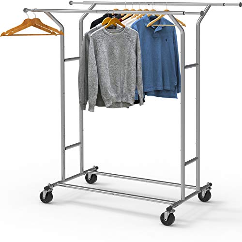 Chrome Double Rail Garment Rack D572
