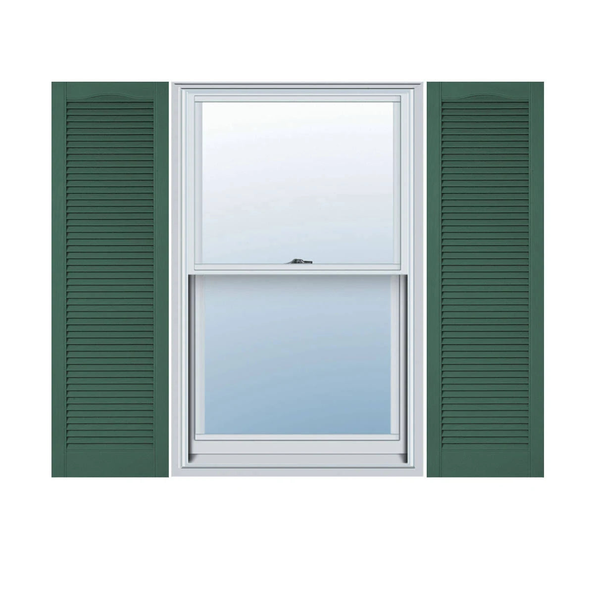 Vinyl Cathedral Top Open Louver Shutters O1285