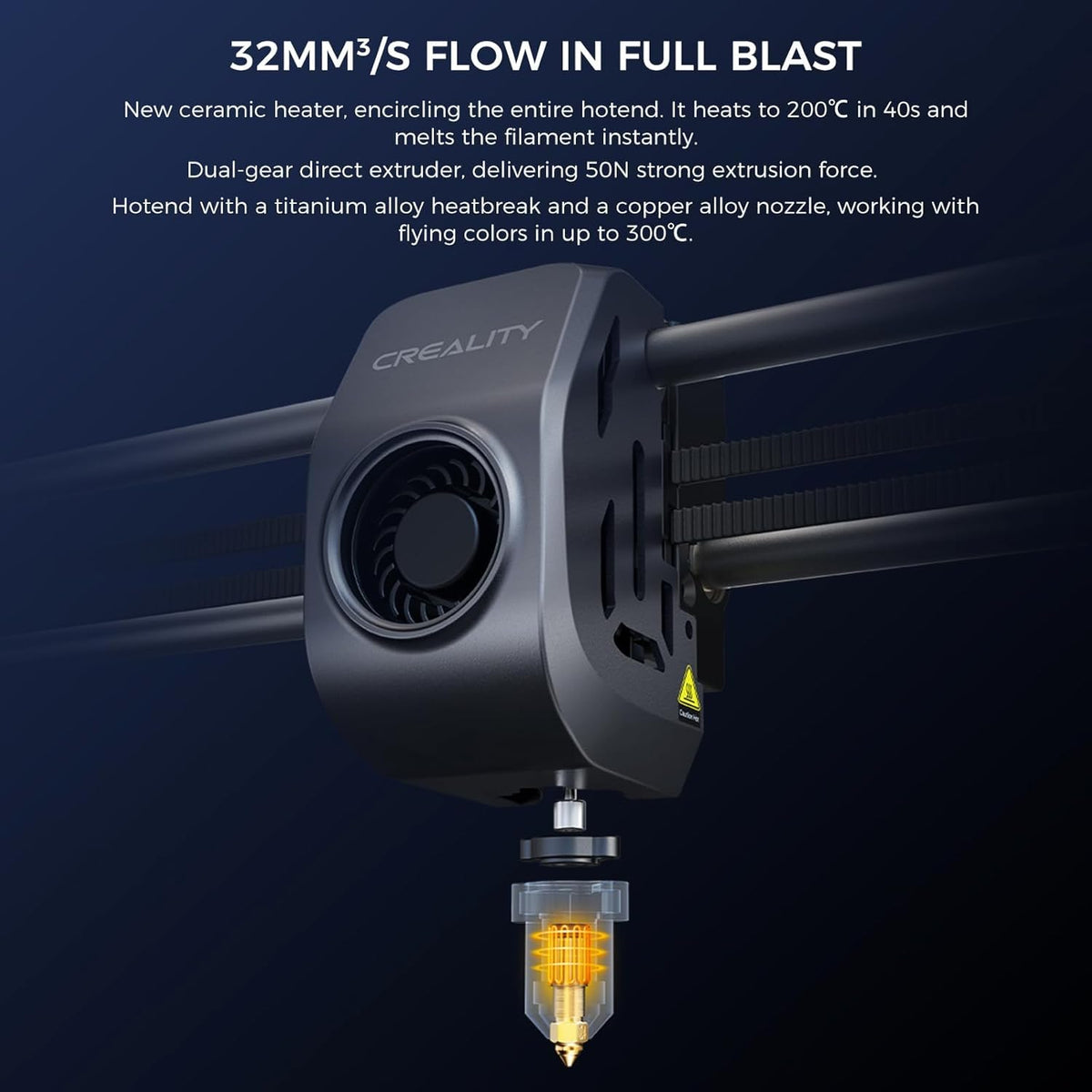 3D Printer 600mm/s Printing Speed 300°C High-Temperature Nozzle Direct Extruder Auto Leveling L43579