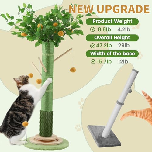 45 Inch Tall Cat Scratching Post with Sisal Rope A537