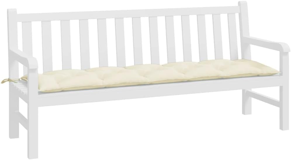 Cream White Oxford Fabric Outdoor Bench Cushion C815
