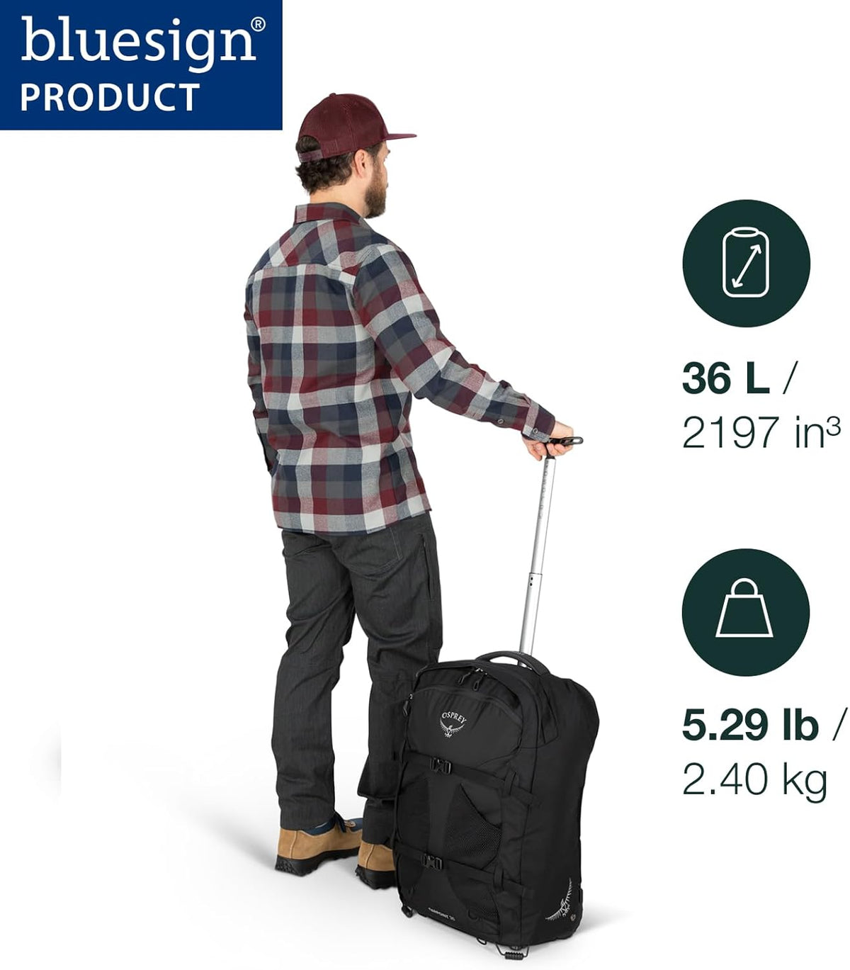 Black 65L Wheeled Travel Pack Q578