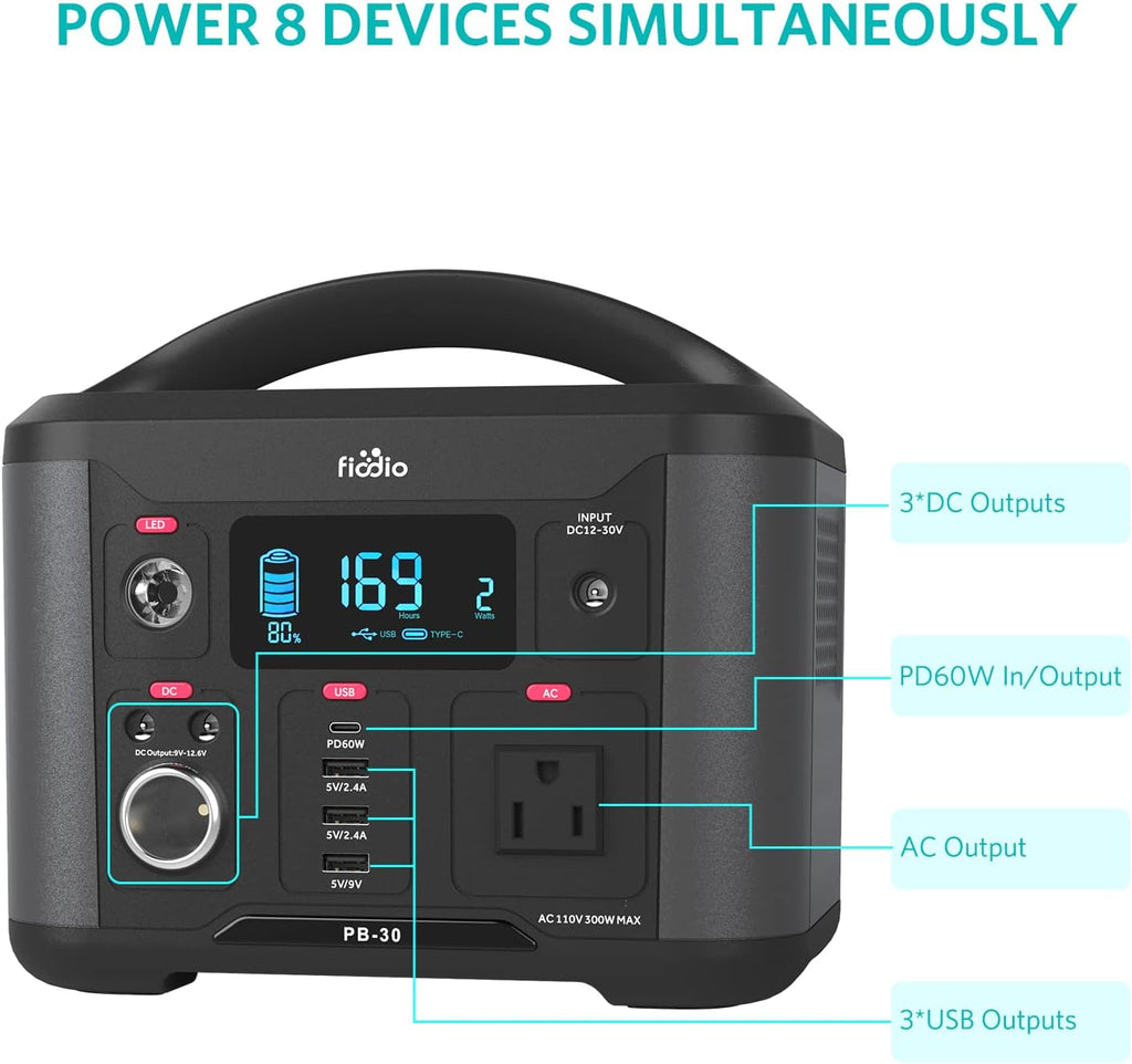 300Wh Portable Power Station with AC Outlet H6268