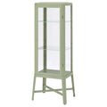 Pale Gray-Green Glass-Door Cabinet N557291
