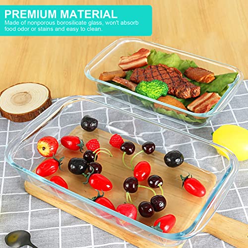 8-Pieces Rectangular Glass Baking Dish Set with Lids Y92386