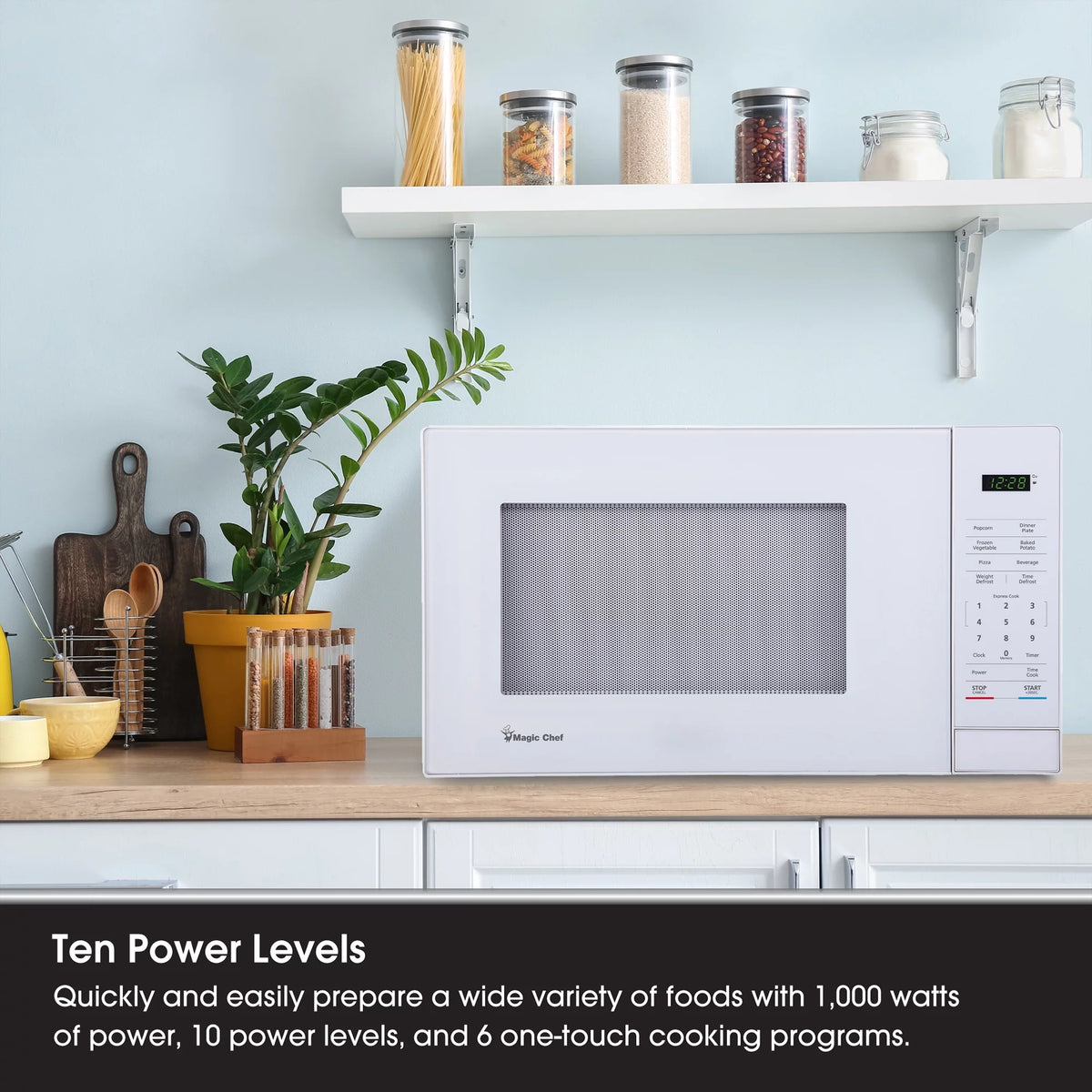 White Countertop Microwave Oven, 1,000 Watts W45691