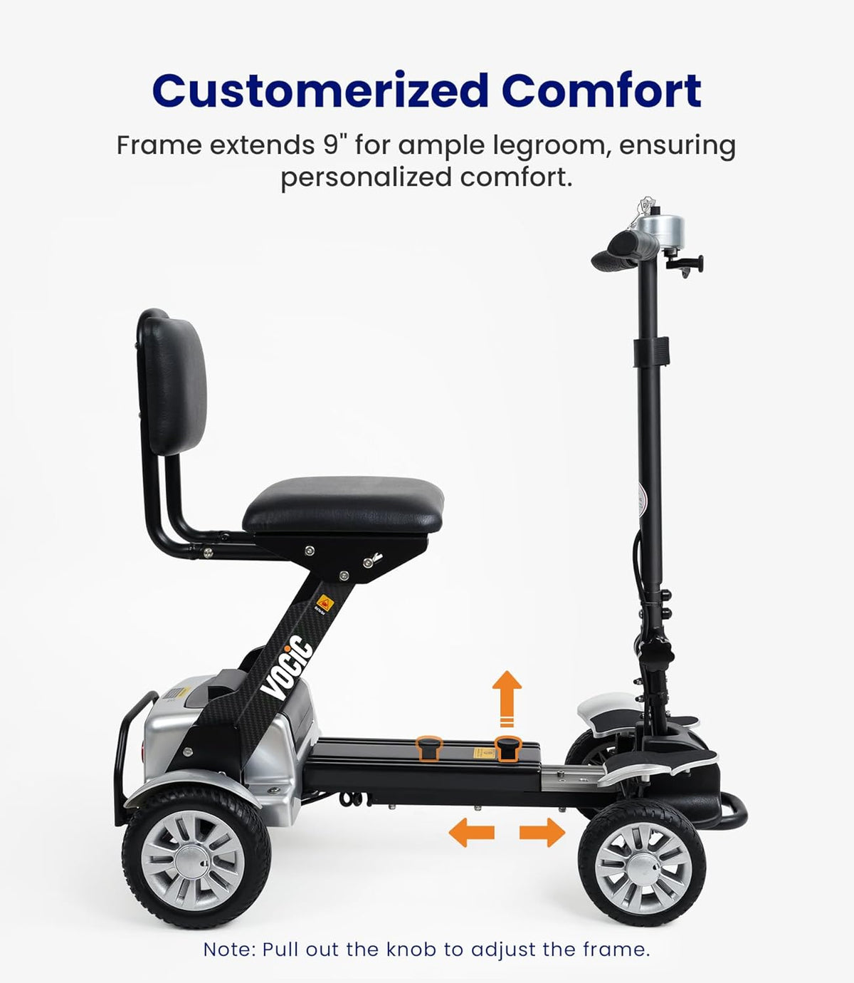 Mobility Scooter Carbon Fiber Lightweight 4 Wheel Electric Scooter with Seat V62810