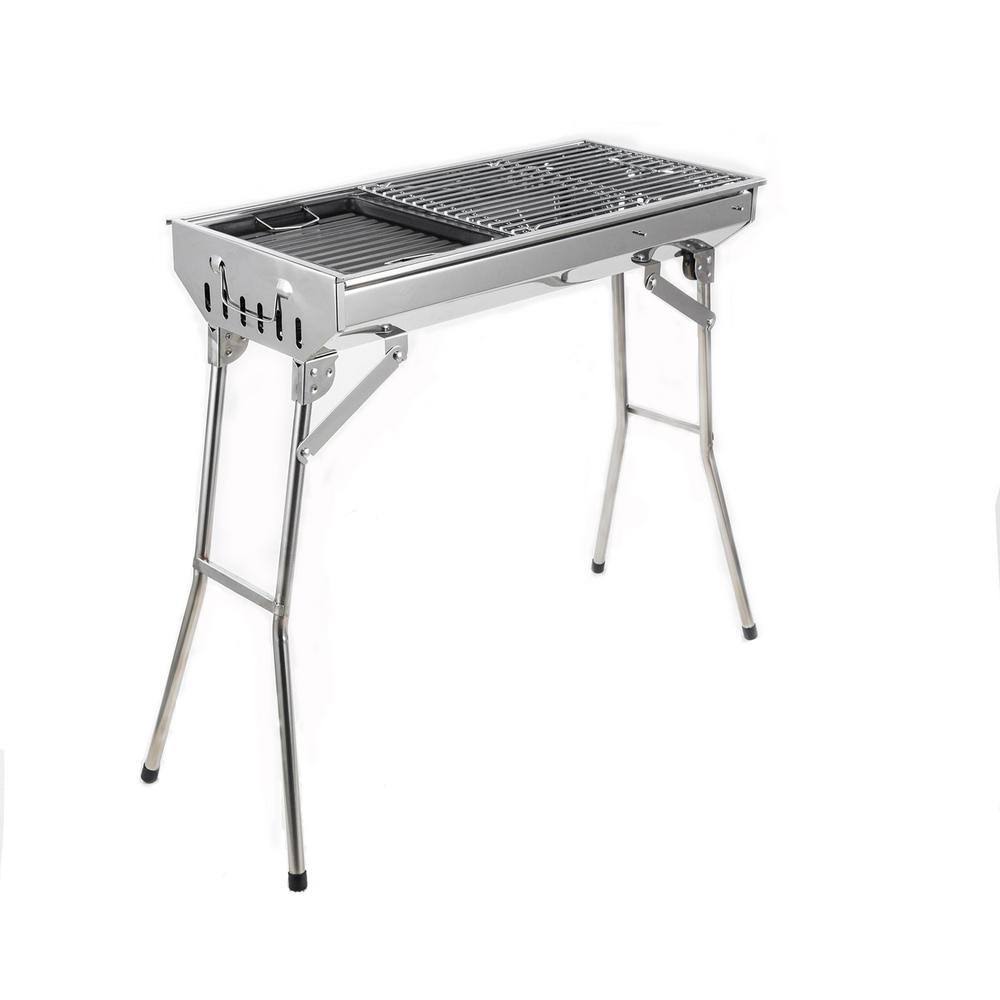 Portable Stainless Steel Folding Charcoal Grill H7949