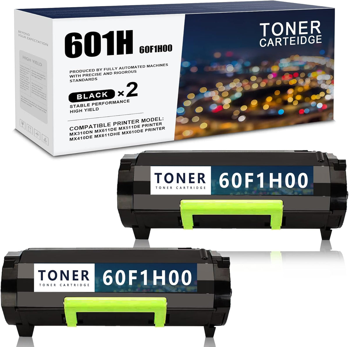 Black 2 Pack Toner Cartridges L98619