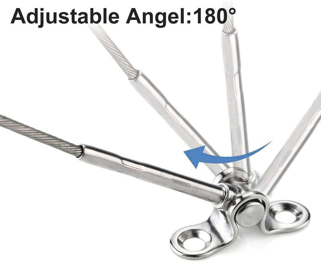 12 Pairs T316 Stainless Steel Adjustable Angle Cable Railing Hardware Kit R17937