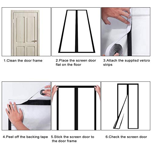 Transparent Insulated Door Curtain, Magnetic Thermal Door Cover, Self-Closing Magnetic Screen Door, Fits Doors up to 38" x 82" T6758