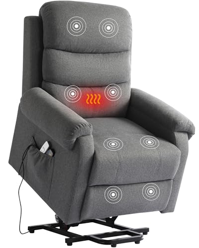 Dark Blue Power Lift Recliner Chair with Heat and Massage E110687