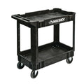 2 Tier Plastic 4 Wheeled Black Service Cart U15087