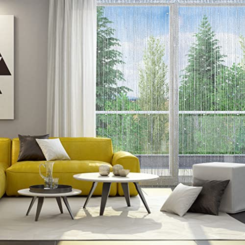 Grey Bead Curtain Door Window Divider B3115
