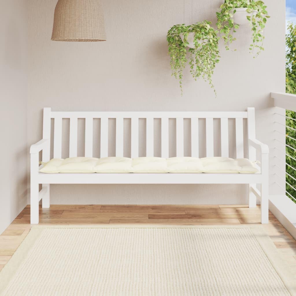 Cream White Oxford Fabric Outdoor Bench Cushion C815