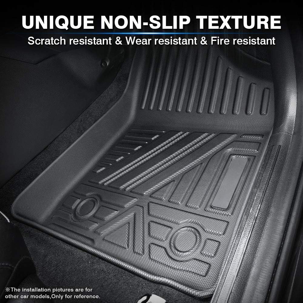 Custom Fit All Weather Floor Mats 1st & 2nd Row Black Non-Slip R6210