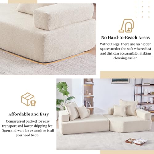 Gray 4 Seat Oversized Sectional Foam Sofa G902