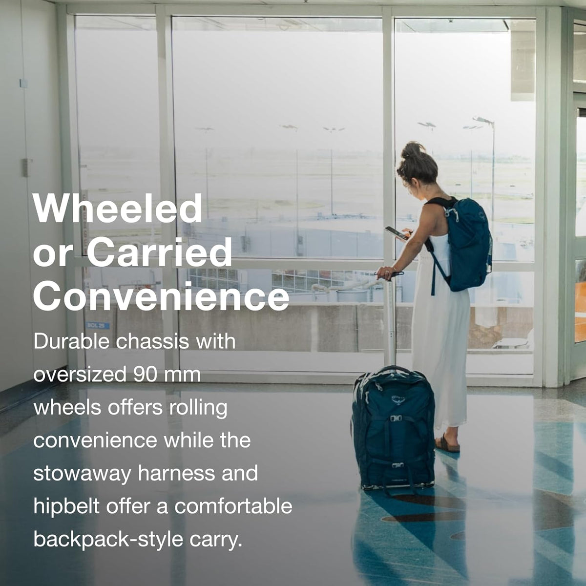 Black 65L Wheeled Travel Pack Q578