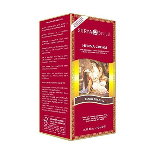 Natural Henna Cream Dark Brown 2.31 oz 6 Pack N79955