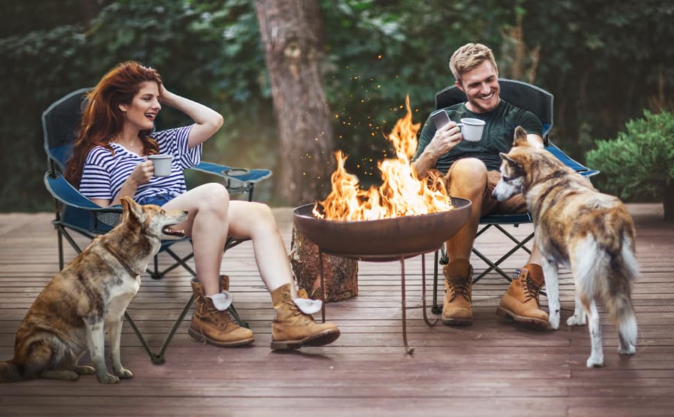Oversized Mesh Back Folding Camping Chair with 2 Cup Holders W7504