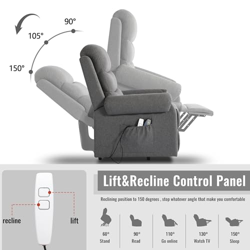 Dark Blue Power Lift Recliner Chair with Heat and Massage E110687