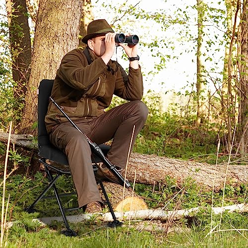 Black 360° Swivel Folding Hunting Chair with Padded Cushion X718508