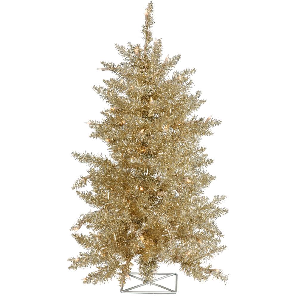 Champagne Artificial Christmas Tree with 70 Clear Lights B414