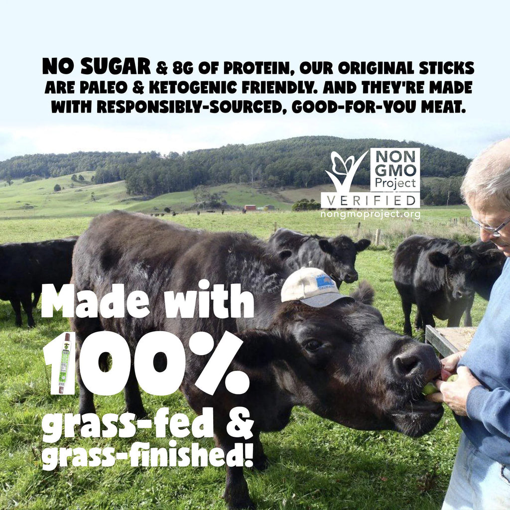 No Sugar Grass-fed Non-GMO Beef Sticks Variety Pack (12-Count, 1-oz) A67363