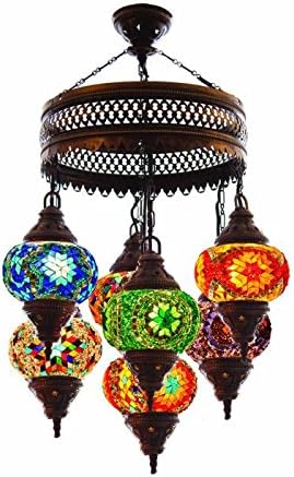 7 Globe Mosaic Chandelier I21930