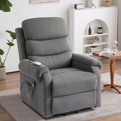 Dark Blue Power Lift Recliner Chair with Heat and Massage E110687