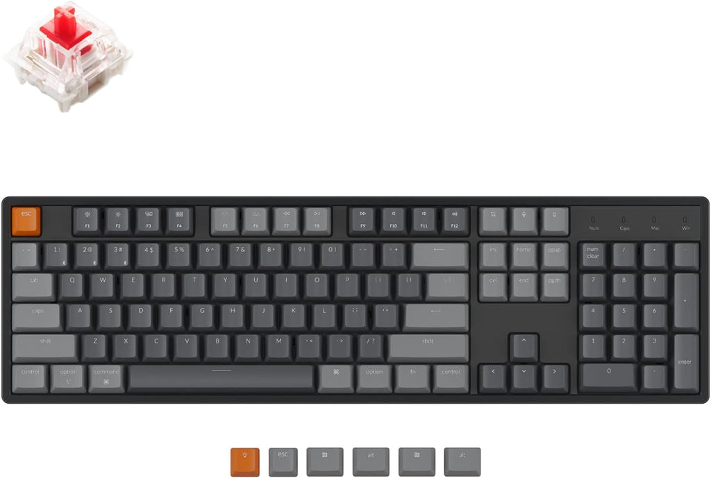 Full Size 104 Keys Bluetooth Wireless USB Wired Mechanical Gaming Keyboard R19508