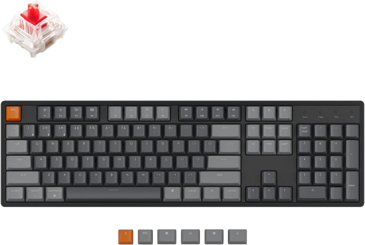 Full Size 104 Keys Bluetooth Wireless USB Wired Mechanical Gaming Keyboard R19508