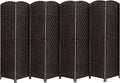 Coffee 8-Panel Tall Folding Privacy Screen D51056