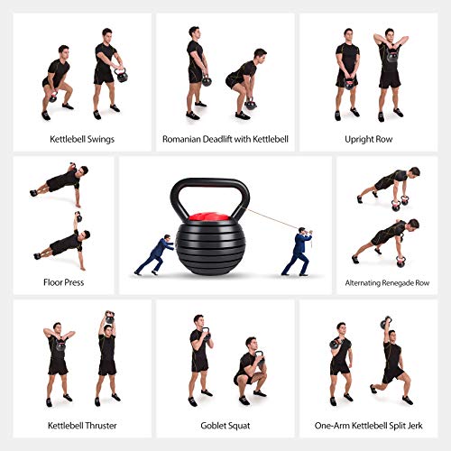 Adjustable Cast Iron Kettlebell Weights Set 5, 8, 9, 12lb S717436